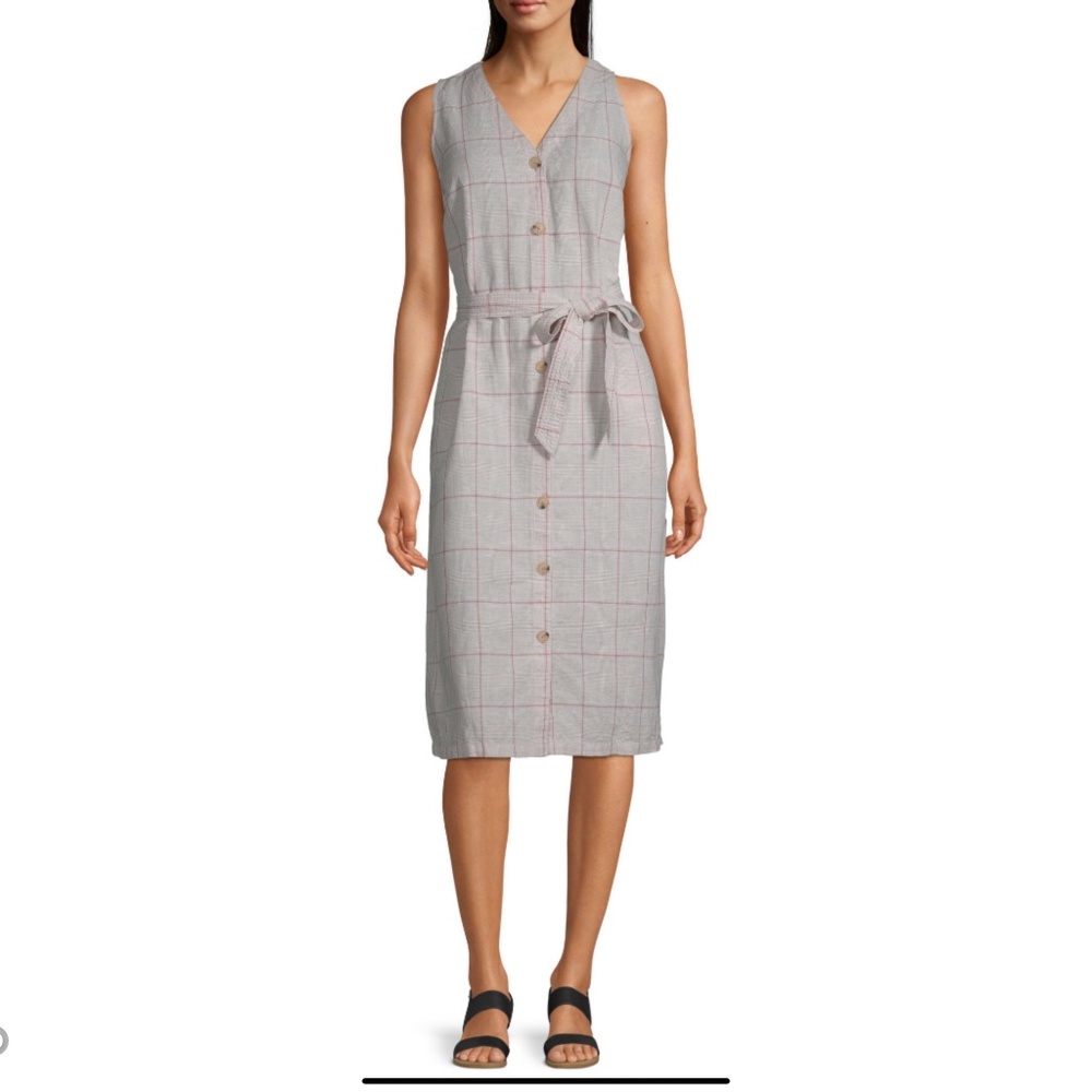 Liz Claiborne Sleeveless Plaid A-Line Dress
